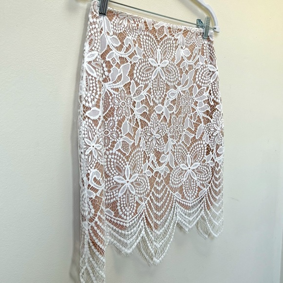 FOR LOVE AND LEMONS Guava Skirt in White Lace - Floral Embroidered Mini Skirt - Picture 9 of 16